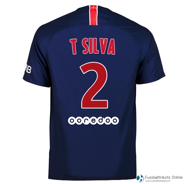 Paris Saint Germain Trikot Heim T Silva 2018-19 Blau Fussballtrikots Günstig